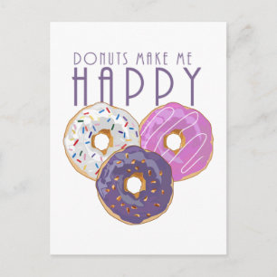 Donuts machen mich glücklich postkarte