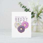 Donuts machen mich glücklich postkarte (Stehend Vorderseite)