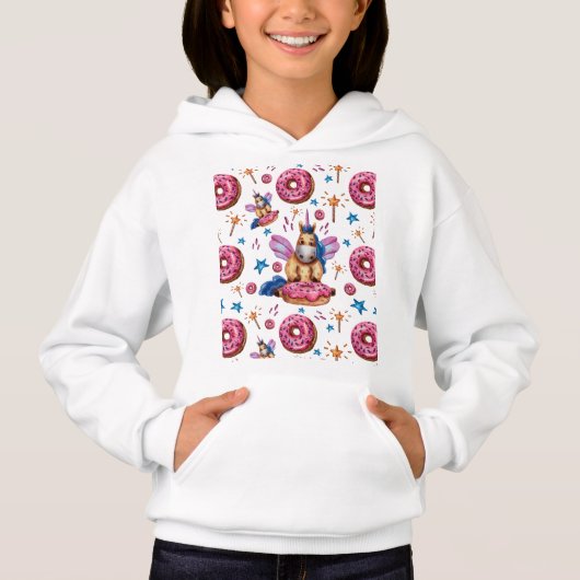 Donuts Magische Einhörner sind Coole Muster Hoodie (Vorderseite)