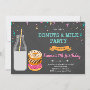 Donuts-Milch-Party-Thema Einladung