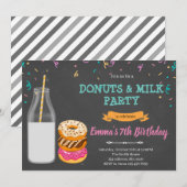 Donuts Milch Party Thema Einladung (Vorne/Hinten)