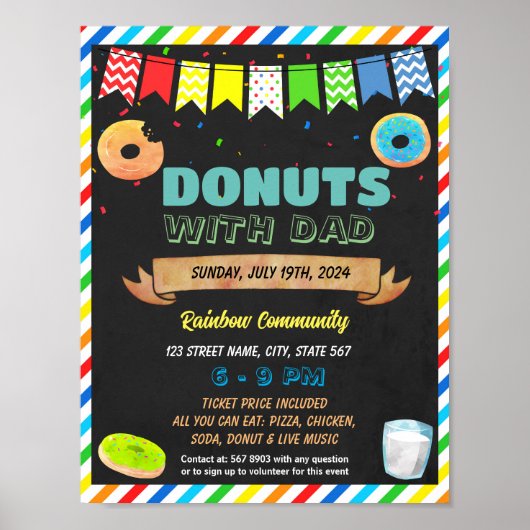 Donuts mit Papa Spendenaktion Poster (Vorne)