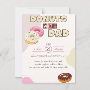 Donuts mit Papa Vatertags-Einladung Feiern RSVP Karte