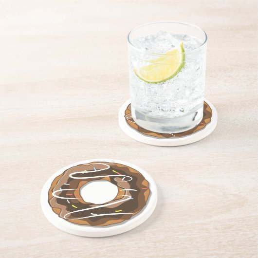 Donuts mit Schokoladenguss Getränkeuntersetzer (Seite)