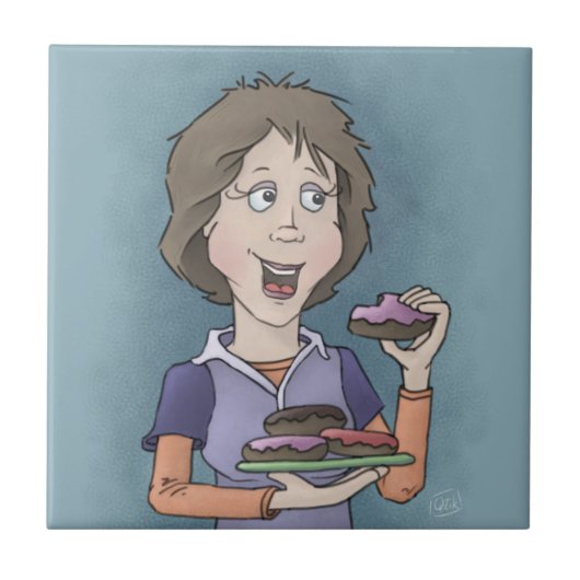 Donuts mit Sprinklen Keramik Kachel (Vorderseite)