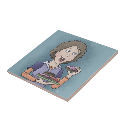 Donuts mit Sprinklen Keramik Kachel (Seite)