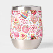 Donuts mit Sprinklen Muster Thermalwine Tumbler (Rückseite)