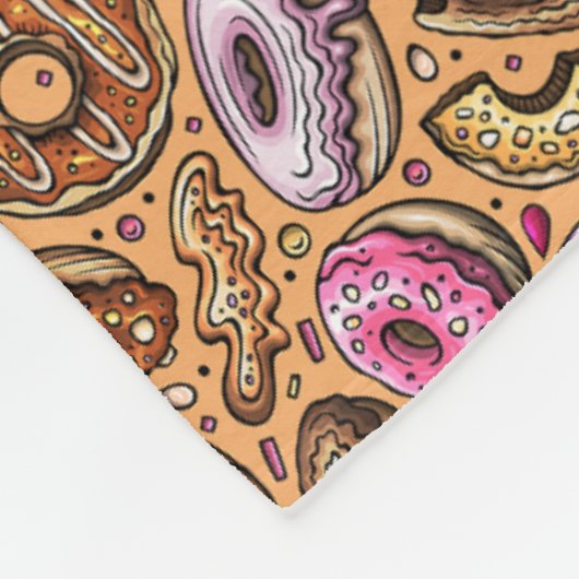 Donuts mit Sprinklmuster Fleecedecke (Ecke)