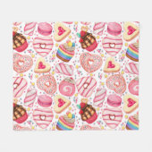 Donuts mit Sprinklmuster Fleecedecke (Vorderseite (Horizontal))