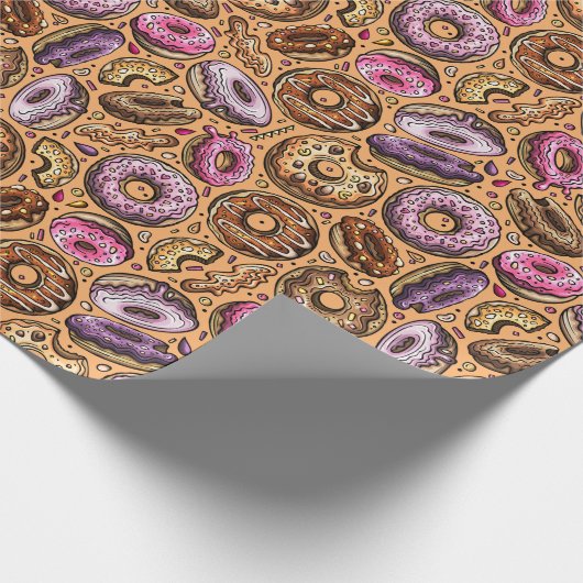 Donuts mit Sprinklmuster Geschenkpapier (Ecke)