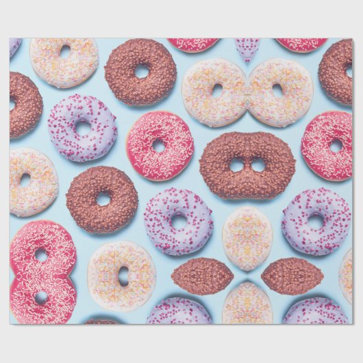 Donuts mit Sprinklmuster Geschenkpapier (Flach)