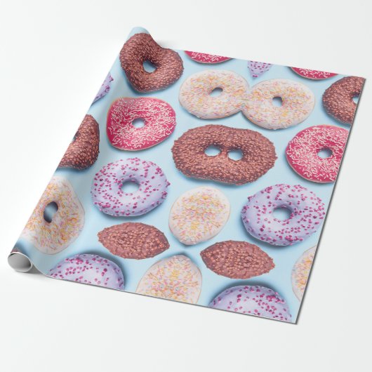 Donuts mit Sprinklmuster Geschenkpapier (Ungerollt)