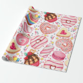 Donuts mit Sprinklmuster Geschenkpapier (Ungerollt)