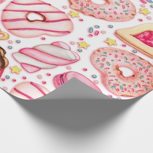 Donuts mit Sprinklmuster Geschenkpapier (Ecke)