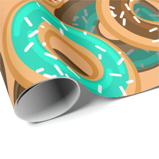Donuts mit Sprinklmuster Geschenkpapier (Rolleneckpunkt)