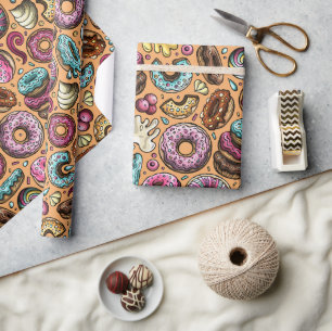 Donuts mit Sprinklmuster Geschenkpapier