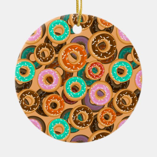 Donuts mit Sprinklmuster Keramik Ornament (Vorne)