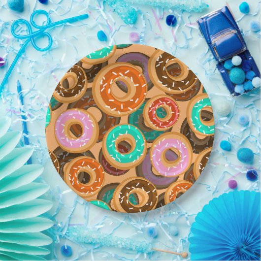 Donuts mit Sprinklmuster Pappteller (Party)