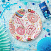 Donuts mit Sprinklmuster Pappteller (Party)