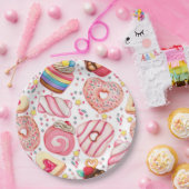 Donuts mit Sprinklmuster Pappteller (Party)