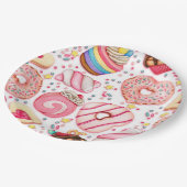 Donuts mit Sprinklmuster Pappteller (Schrägansicht)