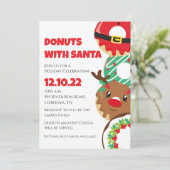 Donuts mit Weihnachts-Einladung Einladung (Stehend Vorderseite)