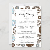 Donuts-Muster, blaue Donuts, Babydusche Magneteinladung (Vorderseite)