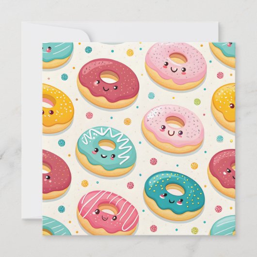Donuts-Muster Einladung (Vorderseite)
