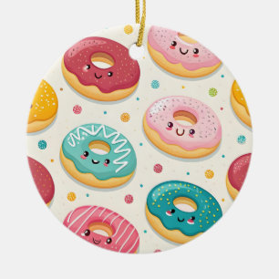 Donuts-Muster Keramik Ornament