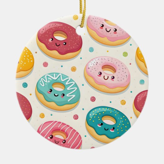 Donuts-Muster Keramik Ornament (Vorne)