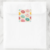 Donuts-Muster Quadratischer Aufkleber (Tasche)