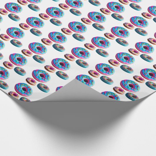 Donuts Muster Wrapping Paper Geschenkpapier (Ecke)