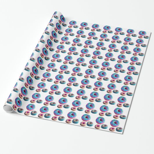 Donuts Muster Wrapping Paper Geschenkpapier (Ungerollt)