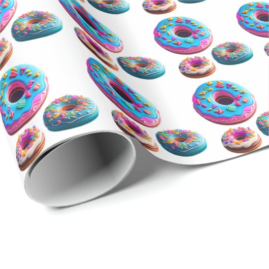 Donuts Muster Wrapping Paper Geschenkpapier (Rolleneckpunkt)