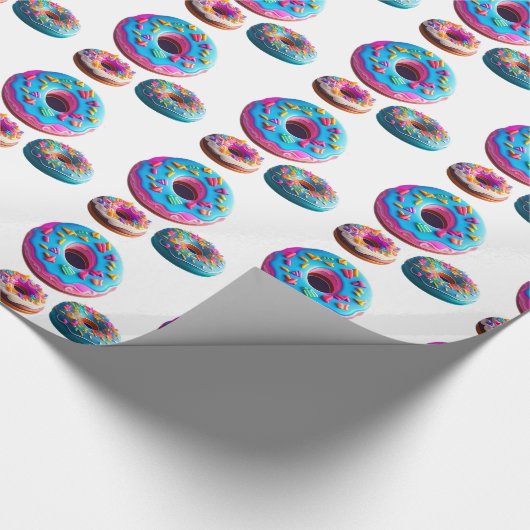 Donuts Muster Wrapping Paper Geschenkpapier (Ecke)
