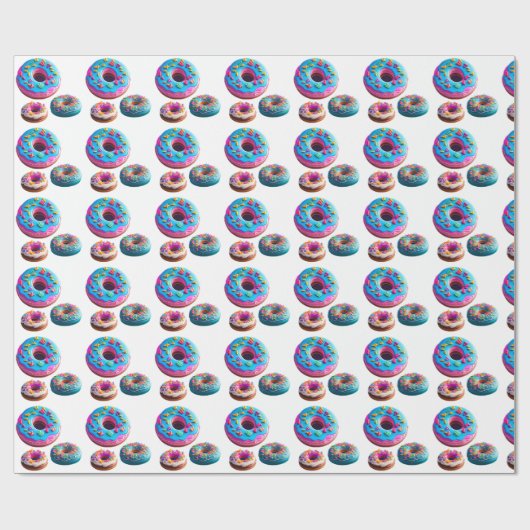 Donuts Muster Wrapping Paper Geschenkpapier (Flach)