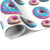 Donuts Muster Wrapping Paper Geschenkpapier (Rolleneckpunkt)