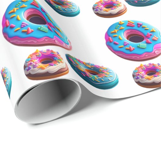 Donuts Muster Wrapping Paper Geschenkpapier (Rolleneckpunkt)