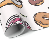 Donuts nahtloses Muster Geschenkpapier (Rolleneckpunkt)