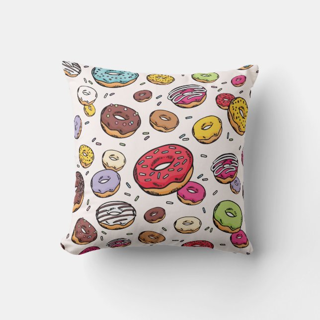Donuts nahtloses Muster Kissen (Vorderseite)