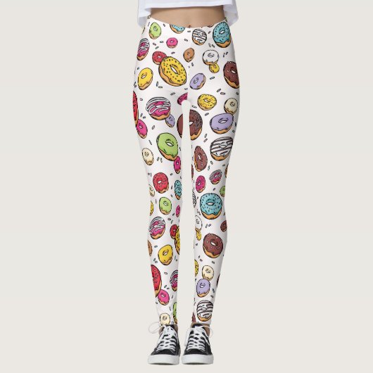 Donuts nahtloses Muster Leggings (Vorderseite)