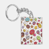 Donuts nahtloses Muster Schlüsselanhänger (Vorderseite links)