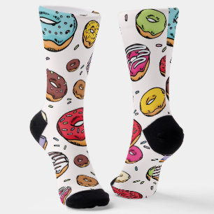 Donuts nahtloses Muster Socken