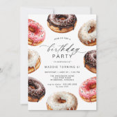 Donuts | Niedliche Dessert Thema Girl's Birthday P Einladung (Vorderseite)