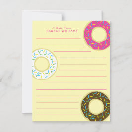 Donuts Niedliche Kid's Flat Stationary Cards Dough Dankeskarte