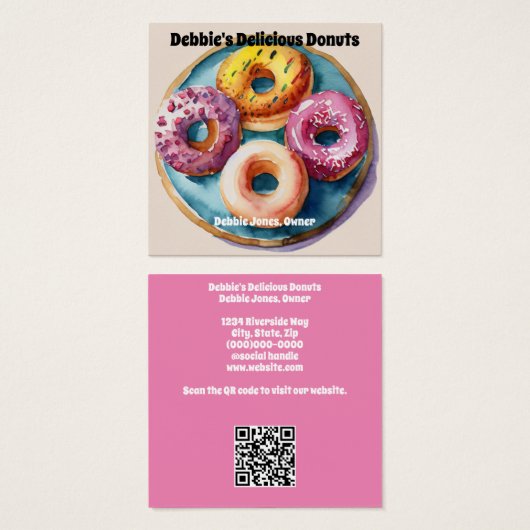 Donuts oder Bakery Business Card (Vorne & Hinten)