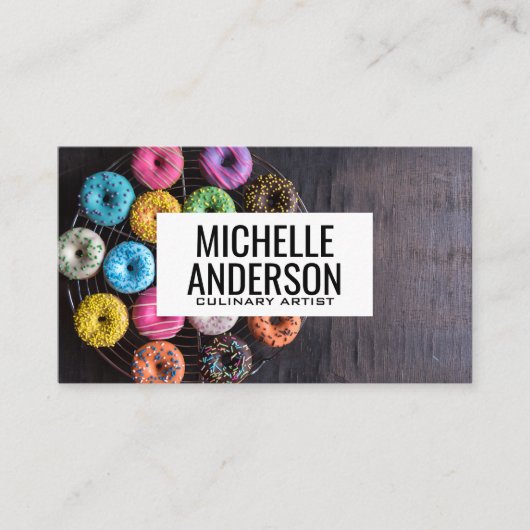 Donuts on Table | Bakery Visitenkarte (Vorderseite)