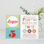 Donuts & Pajamas Party Einladung (Jungen) (Stehend Vorderseite)