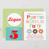 Donuts & Pajamas Party Einladung (Jungen) (Vorne/Hinten)