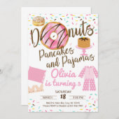 Donuts, Pancake und Pyjamas, lepover Einladung. Einladung (Vorne/Hinten)